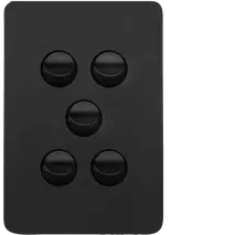Allure 5 Gang Switch Plate cw mechs MB
