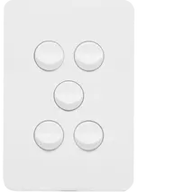 Allure 5 Gang Switch Plate cw mechs MW