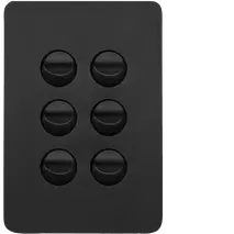 Allure 6 Gang Switch Plate cw mechs MB