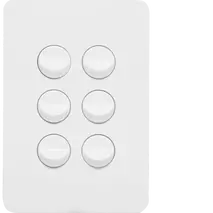 Allure 6 Gang Switch Plate cw mechs MW