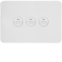 Allure 3 Gang IP44 Plate Horiz MW