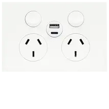 UNI. Twin Socket  + USB A+C  MW