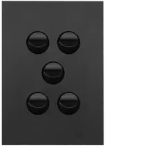 FIN 5 Gang Switch Plate cw mechs MB