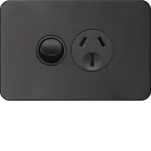 Silhouette 15A socket Horz + shutter MB