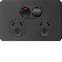 SIL. 10A twin socket Horz+ shutter MB