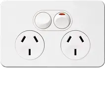 Silhouette 10A twin socket Horz+ shutter