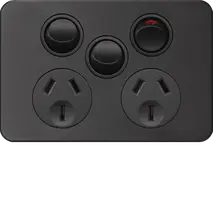 SIL. 10A twin socket Horz + mech MB