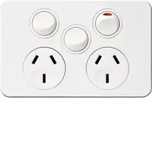 Silhouette 10A twin socket Horz + mech