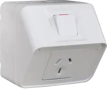 Socket IP53 single horizontal 15A