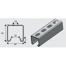E1000S 41x41mm Slotted Channel/Strut HDG