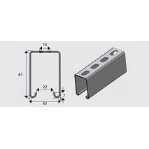 E5500S 41x61mm Slotted Channel/Strut HDG