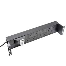 CERTECH Horizontal 2RU PDU, 10 x 10 Amp 3 Pin Outlets w/ 10 Amp Plug
