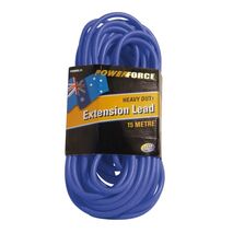 EXTENSION LEAD, 15m 15A EXTRA HEAVY DUTY, BLUE