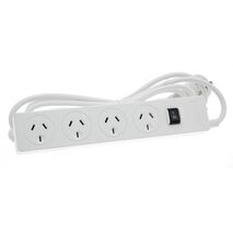 POWERBOARD 4 WAY SURGE O/LOAD PROTECTED 3m LEAD