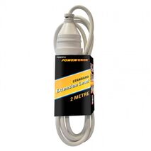 EXTENSION LEAD, 2M 10A STANDARD DUTY, WHITE