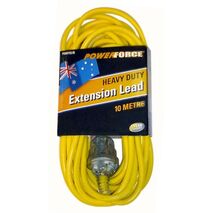 EXTENSION LEAD, 10m 10A HEAVY DUTY PVC YELLOW