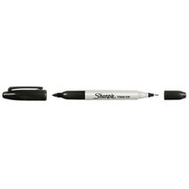 SHARPIE TWIN TIP MARKER FINE & ULTRA FINE TIPS, BLACK (12)