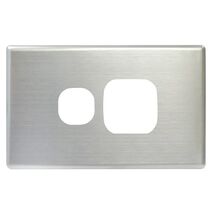 POWERPOINT COVER PLATE, SINGLE BRUSHED SSTEEL, SUITS S SERIES
