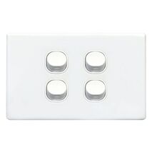 SWITCH PLATE ONLY, NO MECHS 4 GANG W/COVER, S SERIES