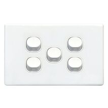 SWITCH PLATE ONLY, NO MECHS 5 GANG W/COVER, S SERIES