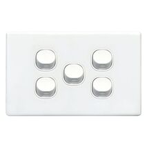 SWITCH, SLIM,HORIZONTAL,5 GANG 16A, TWO WAY