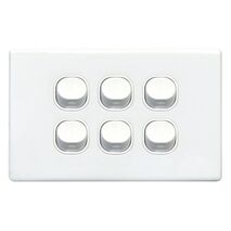 SWITCH PLATE ONLY, NO MECHS 6 GANG W/COVER, S SERIES