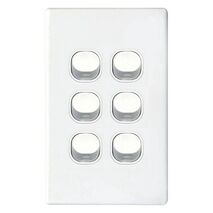 SWITCH, SLIM, VERTICAL, 6 GANG 16A, TWO WAY