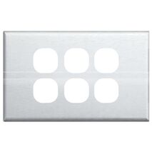 SWITCH COVER PLATE 6 GANG STAINLESS STEEL