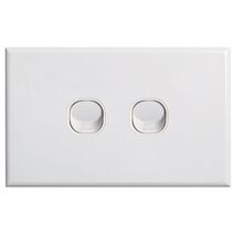SWITCH, SLIM,HORIZONTAL,2 GANG 16A, TWO WAY