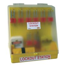 LOCKOUT STATION KIT, WALLMOUNT MEDIUM SIZE FOR 10 LOCKS C/LID