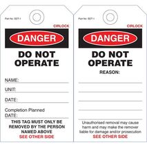SAFETY TAG, POLY. 140 x 75mm DANGER-DO NOT OPERATE [25]