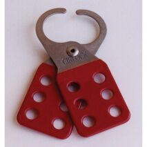S/STEEL LOCKOUT HASP, 30mm JWS RED POLY COAT, HANG PACK