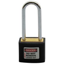 COLOUR CODED PADLOCK, BRASS 50mm SHACKLE, BLACK, HANG PK