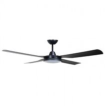 CEILING FAN, 52in DC 4 BLADE BLACK + LIGHT, RC & W/CONTROL