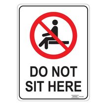 SIGN, 600 x 450mm POLY DO NOT SIT HERE