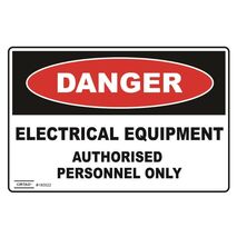 LABEL, DANGER, 200 x 134mm ELECTRICAL EQUIPMENT [10]