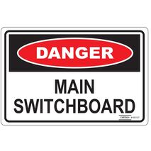 LABEL, 200 x 134mm VINYL DANGER, MAIN SWITCHBOARD [10]