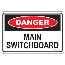 LABEL, 150 x 100mm VINYL DANGER, MAIN SWITCHBOARD [10]