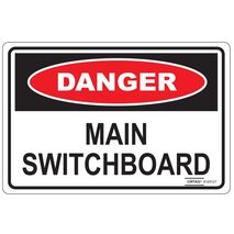 LABEL, 100 x 67mm VINYL DANGER, MAIN SWITCHBOARD [10]