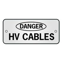 ID, RECTANGLE, SS, 'DANGER' 'HI-VOLT' 150 x 65mm