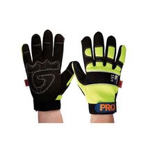GLOVES, PRO-FIT HI-VIS YELLOW SYNTHETIC NON-SLIP PALM, LARGE