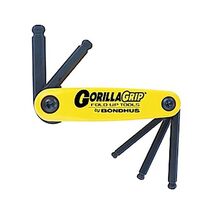 HEX KEY SET 5 PCE FOLD-UP BALLDRIVE,GORILLAGR,3/16-3/8in