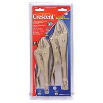 LOCKING PLIER SET, 2PC CURVED JAW 175mm(7in) & 250mm(10in)