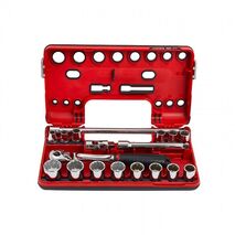 SOCKET SET, DETECTION 3/8in 18 PIECE W/ PREMIUM RATCHET