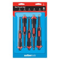 NAIL PUNCH, M709 SOFT GRIP [5] PCE SET (2, 3, 4, 5, 6mm)
