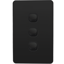 Unison Hesperus Rocker Switch, 6 Gang, 10AX, 250V a.c., Vertical, Black