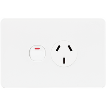Unison Hesperus Powerpoint, Single, 10A, 250V a.c., Horizontal, Black