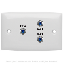 OUTLET, TRIPLE F TYPE WALLPLATE, FOXTEL
