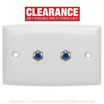 OUTLET DUAL WALLPLATE, 2 X F FEMALE TO F FEMALE, 3 GHZ