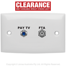 OUTLET DUAL WALLPLATE PAL FEMALE TO F FEMALE & F FEMALE TO  F FEMALE 3 GHZ